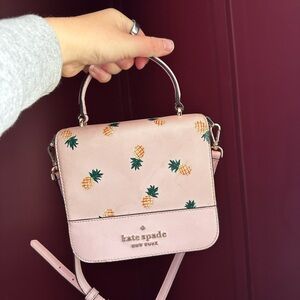 Kate Spade Pink Crossbody Bag with Pineapple Design
